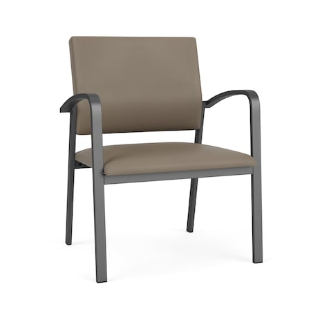 Lesro Newport Wide Guest Chair Metal Frame, Charcoal, MD Farro Upholstery NP1201